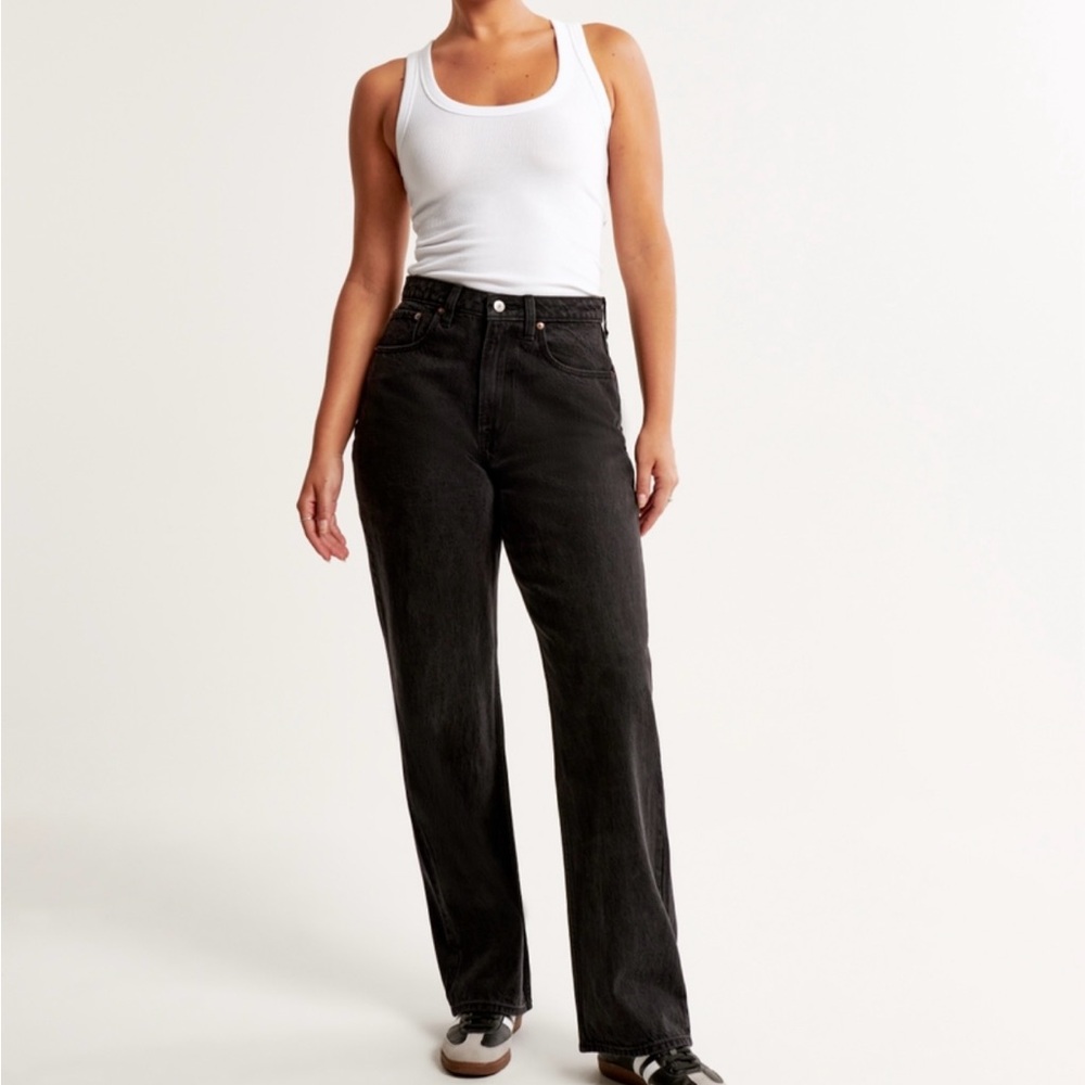 A&F High Rise Curve Love Loose Jeans Black Size 24 00